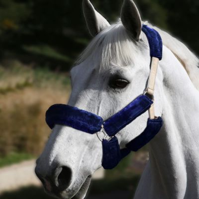 Harrison Howard Horse Halter Fleece Cover Set  Full Coverage Anti-Rub Halter Covers for Horses, Noseband, Chin & Crown Protection, 9-Piece Padding Set Navy