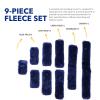 Harrison Howard Horse Halter Fleece Cover Set  Full Coverage Anti-Rub Halter Covers for Horses, Noseband, Chin & Crown Protection, 9-Piece Padding Set Navy view 4