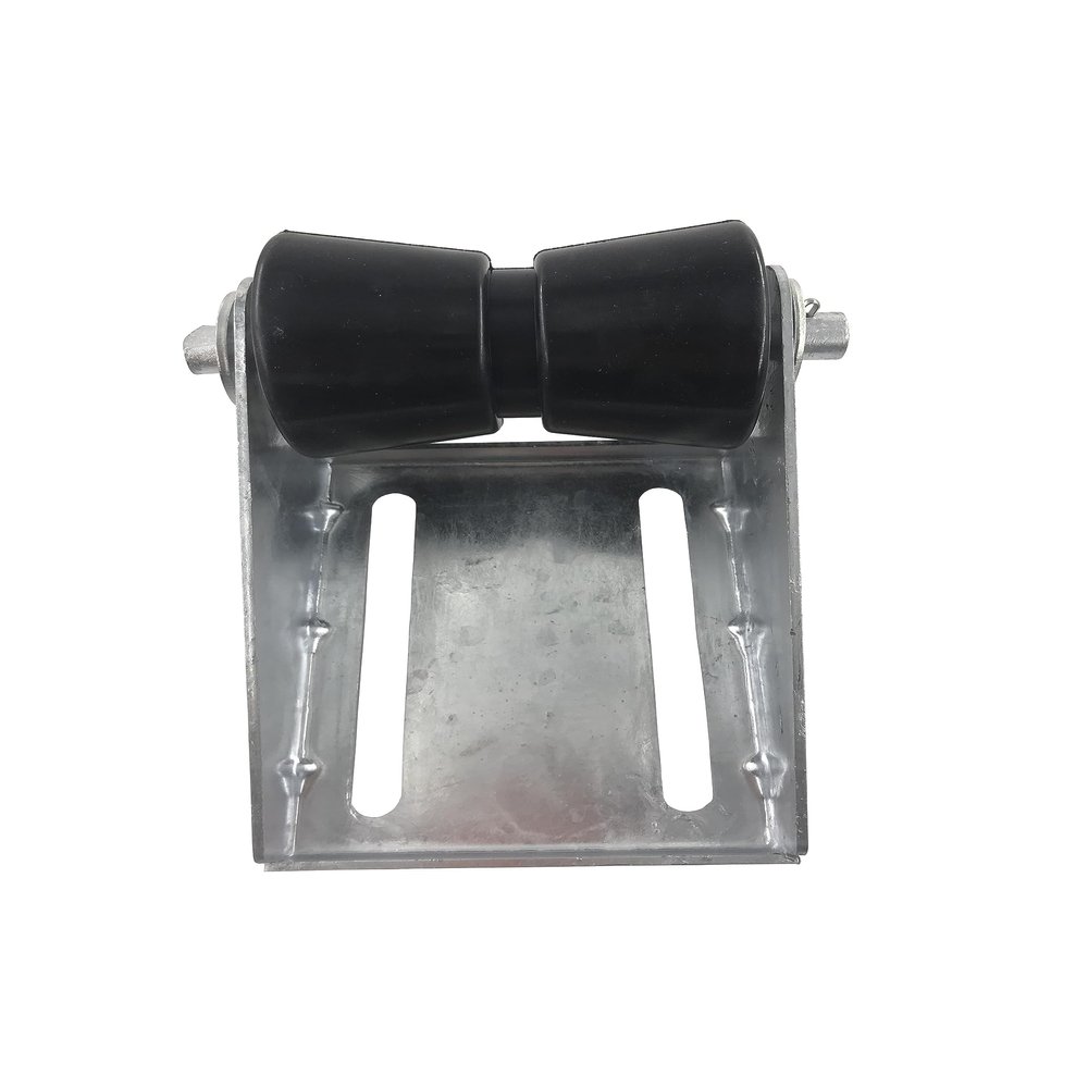 5 inch Boat Trailer Keel Roller with Bracket Assembly Kit Boat Trailer Roller Galvanized Steel Black Rubber