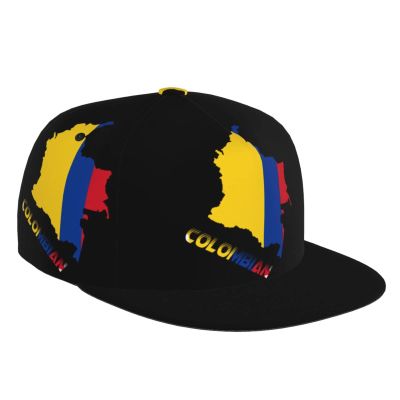 Colombian Map Flag Flat Bill Brim Baseball Cap Cool Hip Hop Trucker Hat Men Women Adjustable Baseball Caps