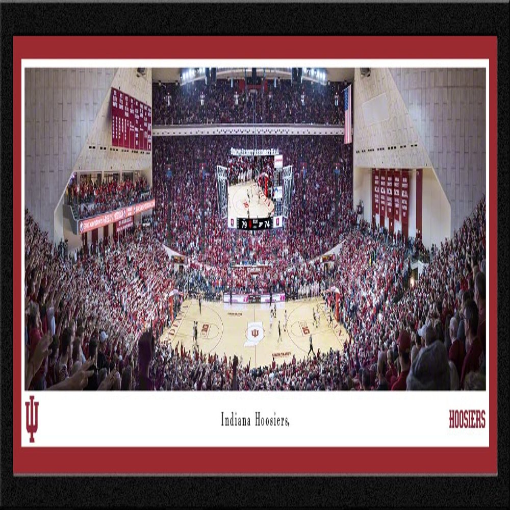 Indiana Hoosiers Basketball - 41.5x15-inch Single Mat, Select Framed Picture by Blakeway Panoramas