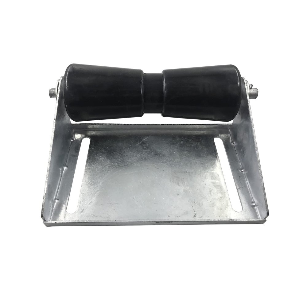 10 inch Boat Trailer Keel Roller with Bracket Assembly Kit Boat Trailer Roller Galvanized Steel Black Rubber