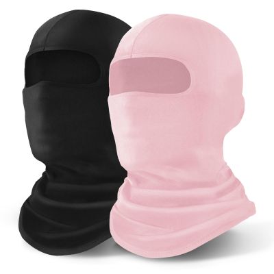YESLIFE Summer Balaclava Ski Mask, 2 Pieces, Black, Set C