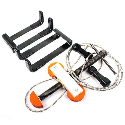 Lamehfyo Archery Portable Bow Press Universal Compound Bow Press and Quad Limb L Brackets Aluminum Hand Held Bow Press Bow String Replacement Tool