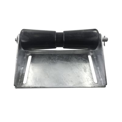 12 inch Boat Trailer Keel Roller with Bracket Assembly Kit Boat Trailer Roller Galvanized Steel Black Rubber