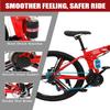 Ktaxon Foldable Mountain Bike 26 Inch Bike 21-Speed Bikes for Adults with Cool Design, Powerful Mechanical Dual Disc Brakes, Double Shock Effect and Ergonomic Cushion (Red) view 3
