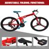 Ktaxon Foldable Mountain Bike 26 Inch Bike 21-Speed Bikes for Adults with Cool Design, Powerful Mechanical Dual Disc Brakes, Double Shock Effect and Ergonomic Cushion (Red) view 4