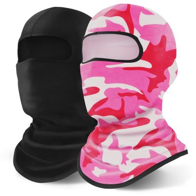 YESLIFE Summer Balaclava Ski Mask, 2 Pieces, Camo Pink