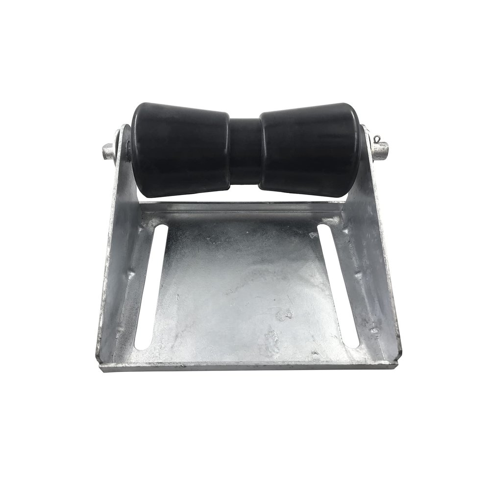 8 inch Boat Trailer Keel Roller with Bracket Assembly Kit Boat Trailer Roller Galvanized Steel Black Rubber