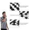 6 Pieces Men's Official Referee Costume Set, Official Umpire Jersey Collar V-Neck Referee Shirt Referee Cards Hat Whistle with Lanyard Penalty Flag, Referee Necessities for Basketball Football Soccer view 4
