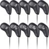 Craftsman Golf Magnetic Closure Black Leather Iron Headcover Covers Set 10pcs with No. on Both Sides for Left and Right Golfer view 1