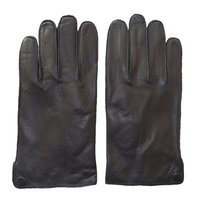 Winter Ladies Real Goatskin Gloves Fleece Lined Warm Touch Screen Driving Button Gloves Black M
