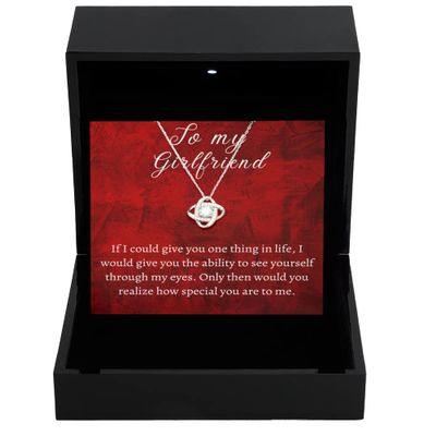 zapbest Love Knot Silver Necklace Luxury Box Valentines Day Gift Necklace, Girlfriend Gift Necklace, Gift From Boyfriend, Gift Necklace For Valentines day,
