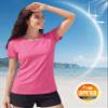 Boladeci Womens Swim Shirt UPF 50+ Sun Protection Clothing Short Sleeve Water SPF Lightweight Quick Dry Plain UV Hiking Tees Tops T-Shirts L Rose Red view 4