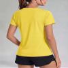 Boladeci Short Sleeve Rash Guard Women UPF 50+ Sun Protection SPF Lightweight Moisture Wicking UV Crew Neck Hiking Swim Shirts Rash Guard M Yellow view 2