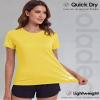 Boladeci Short Sleeve Rash Guard Women UPF 50+ Sun Protection SPF Lightweight Moisture Wicking UV Crew Neck Hiking Swim Shirts Rash Guard M Yellow view 3