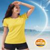Boladeci Short Sleeve Rash Guard Women UPF 50+ Sun Protection SPF Lightweight Moisture Wicking UV Crew Neck Hiking Swim Shirts Rash Guard M Yellow view 4