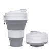 UNNESTAR Collapsible Camping Cup with Straw Silicone Folding Coffee Cup Sport Bottle Portable Travel Outdoor Car 16oz 20oz (Gray-600ml) view 1