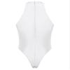 Zaldita Men's Oil Glossy Zipper Back Bodysuit Leotard Sleeveless Jumpsuit Fitness Gym Sportswear White X-Large view 2