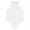Zaldita Men's Oil Glossy Zipper Back Bodysuit Leotard Sleeveless Jumpsuit Fitness Gym Sportswear White X-Large view 3