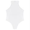 Zaldita Men's Oil Glossy Zipper Back Bodysuit Leotard Sleeveless Jumpsuit Fitness Gym Sportswear White X-Large view 4