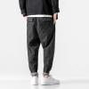 Men's Striped Harem Pants Vintage Casual Loose Cotton Denim Pants Plus Size Distressed Washed Jean Trousers (Black,5X-Large) view 4