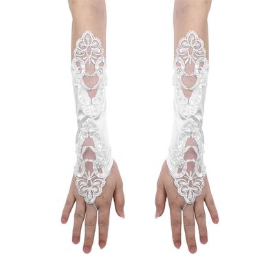 PENINSULA LOVE Girls First Communion Gloves Flower Girls Fingerless Mittens Lace Princess Dress Gloves for Wedding 8-15 Yrs