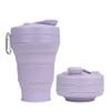 UNNESTAR Collapsible Camping Cup with Straw Silicone Folding Coffee Cup Sport Bottle Portable Travel Outdoor Car 16oz 20oz (Purple-600ml) view 1