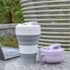UNNESTAR Collapsible Camping Cup with Straw Silicone Folding Coffee Cup Sport Bottle Portable Travel Outdoor Car 16oz 20oz (Purple-600ml) view 4