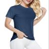 Boladeci Womens Swim Shirt UPF 50+ Sun Protection Clothing Short Sleeve Water SPF Lightweight Quick Dry Plain UV Hiking Tees Tops T-Shirts L Navy Blue view 1