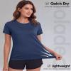 Boladeci Womens Swim Shirt UPF 50+ Sun Protection Clothing Short Sleeve Water SPF Lightweight Quick Dry Plain UV Hiking Tees Tops T-Shirts L Navy Blue view 4