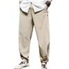 JEsilunmaMY Harem Pants for Men Lightweight Ice Silk Athletic Jogger Sweatpants Loose Casual Summer Lounge Pants with Pocket (Khaki,3X-Large) view 1