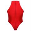 QinCiao Men's Zipper Back Bodysuits One Piece Sleeveless Leotard High Elastic Oil Jumpsuits Burgundy X-Large view 2