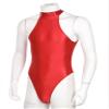 QinCiao Men's Zipper Back Bodysuits One Piece Sleeveless Leotard High Elastic Oil Jumpsuits Burgundy X-Large view 4