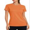 Boladeci Womens Swim Shirt UPF 50+ Sun Protection Clothing Short Sleeve Water SPF Lightweight Plain Summer UV Hiking Tees Tops T-Shirts L Orange view 1