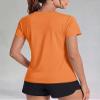 Boladeci Womens Swim Shirt UPF 50+ Sun Protection Clothing Short Sleeve Water SPF Lightweight Plain Summer UV Hiking Tees Tops T-Shirts L Orange view 2