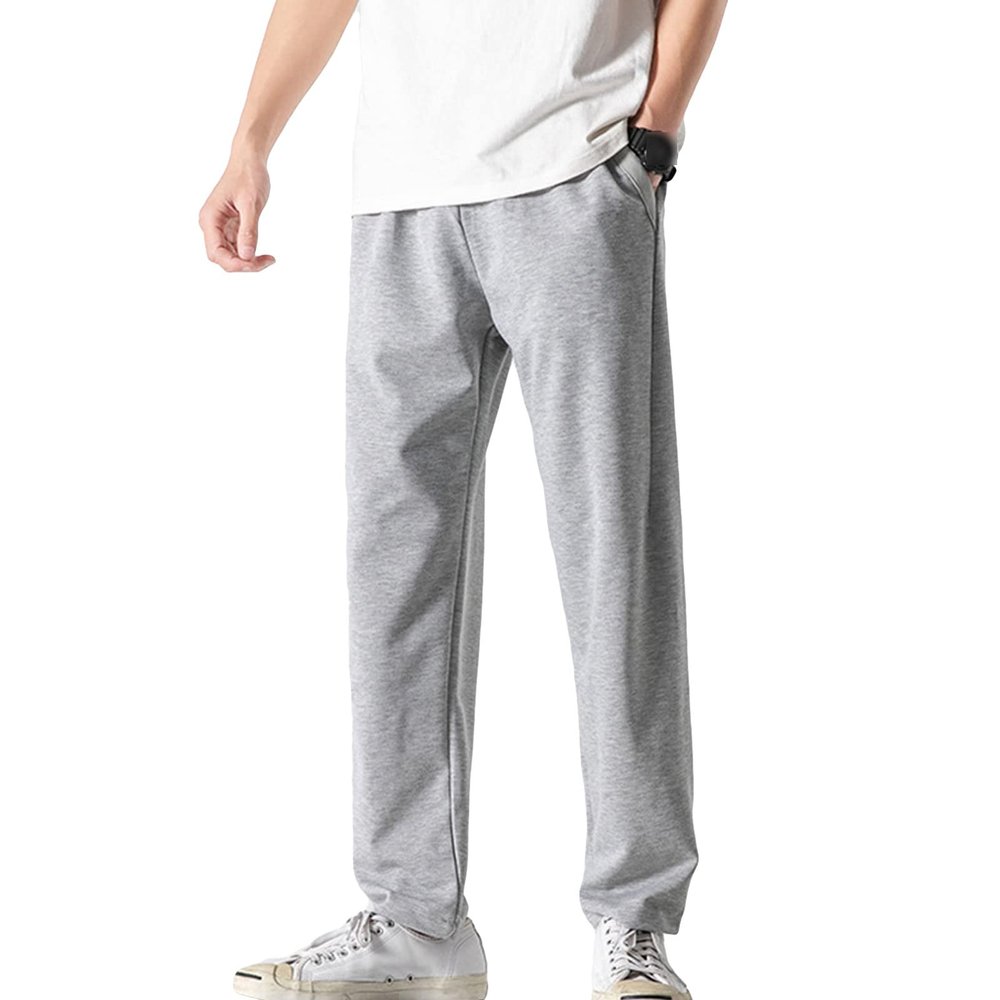 JEsilunmaMY Straight Sweatpants for Men Spring Soft Comfy Casual Trousers with Pockets Athletic Running Jogger Lounge Pants (Grey,Medium)