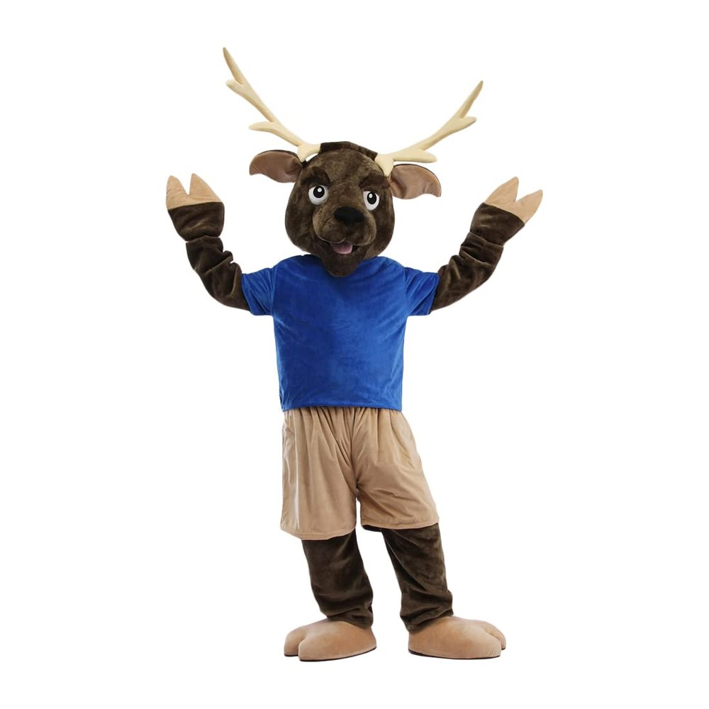 Brown reindeer Costume Mascot Cartoon Adult Cosplay