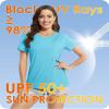 Boladeci Womens Swim Shirt UPF 50+ Sun Protection Clothing Short Sleeve Water Plain SPF Lightweight Quick Dry UV Hiking Tees Tops T-Shirts L Ice Blue view 3