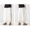 JEsilunmaMY Men's Retro Wide Leg Pants Elastic Waist Casual Loose Linen Lounge Pants Summer Baggy Dance Jogger Sweatpants (White,3X-Large) view 3