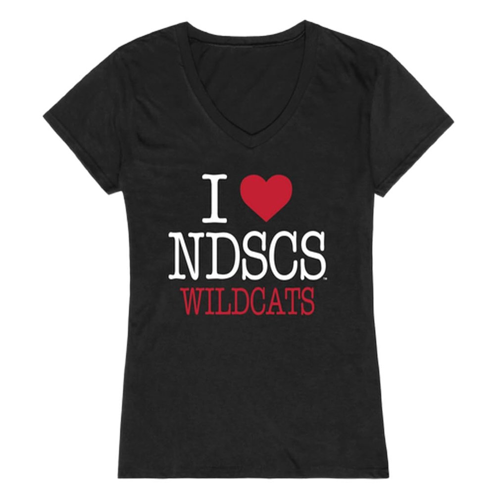 I Love NDSCS Wildcats Women's Tee T-Shirt - Black, XX-Large