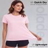 Boladeci Workout Shirts for Women Short Sleeve Swim Shirts UPF 50+ Sun Protection UV Shirts Rashguard SPF Clothing Cooling Hiking Shirt L Light Pink view 4