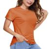 Boladeci Short Sleeve Tops for Women Summer UPF 50+ Sun Protection Clothing UV SPF Lightweight Crew Neck Hiking Swim Shirts Rash Guard M Dark Orange view 1