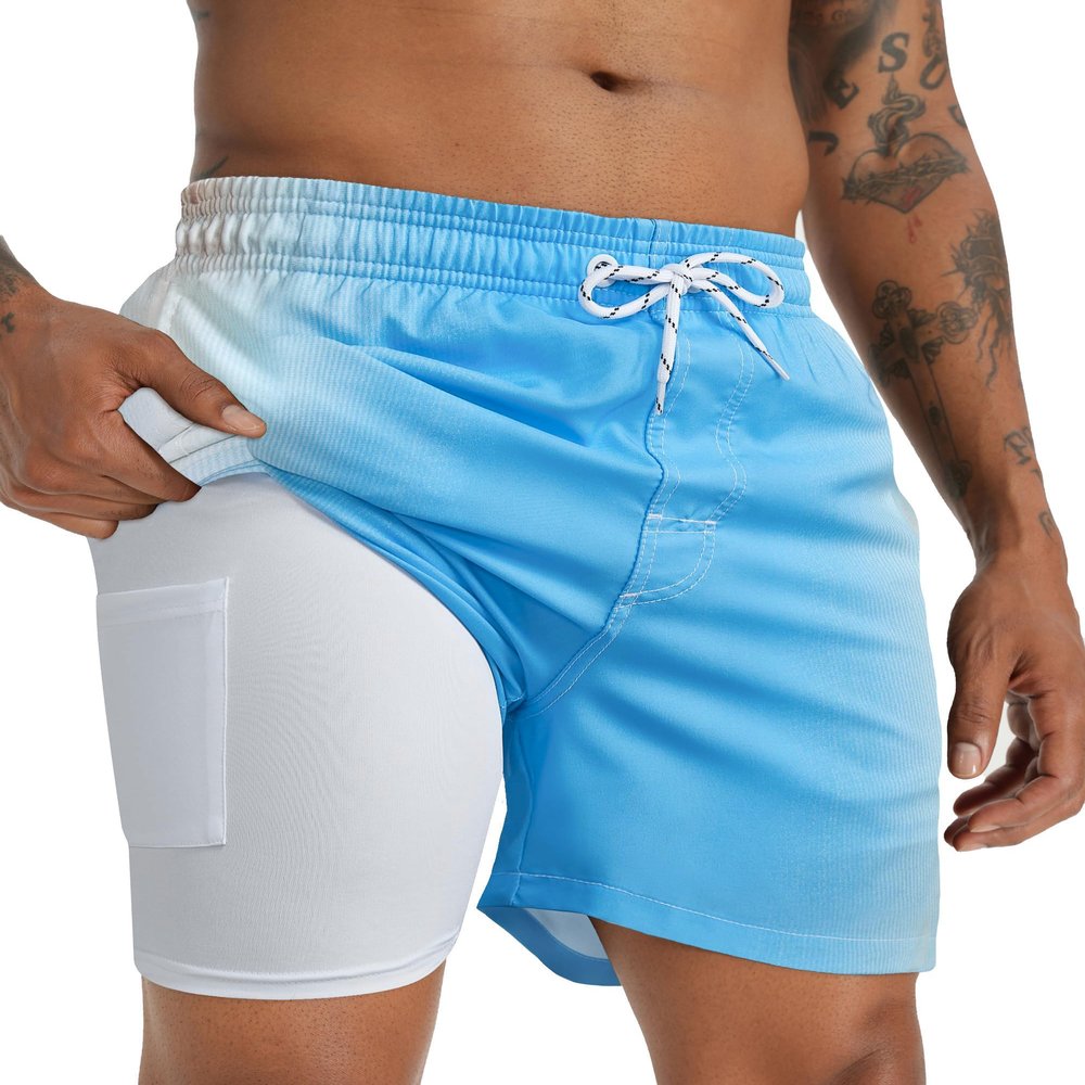 APTRO Men's Swim Trunks with Compression Liner 5 Inch Bathing Suit Beach Swimsuits #C227 3X