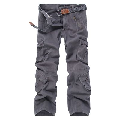 Men's Straight-Fit Vintage Stretch Cargo Pant Casual Military Army Camo Cotton Camouflage Pants with Pockets (28,Grey)