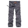 Men's Straight-Fit Vintage Stretch Cargo Pant Casual Military Army Camo Cotton Camouflage Pants with Pockets (28,Grey) view 1