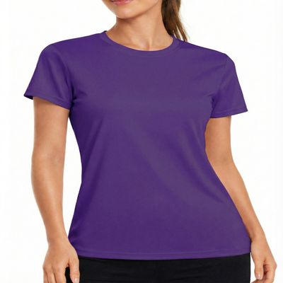 Boladeci Short Sleeve Shirts for Women UPF 50+ Sun Protection SPF Lightweight Moisture Wicking UV Crew Neck Hiking Swim Shirts Rash Guard M Purple
