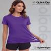 Boladeci Short Sleeve Shirts for Women UPF 50+ Sun Protection SPF Lightweight Moisture Wicking UV Crew Neck Hiking Swim Shirts Rash Guard M Purple view 3