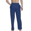 JEsilunmaMY Drawstring Lounge Pants for Men Elastic Waist Casual Loose Straight Trousers Solid Color Sleep Jogger Sweatpants (Blue,Large) view 2