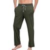 JEsilunmaMY Drawstring Lounge Pants for Men Elastic Waist Casual Loose Straight Trousers Solid Color Sleep Jogger Sweatpants (Green,Large)